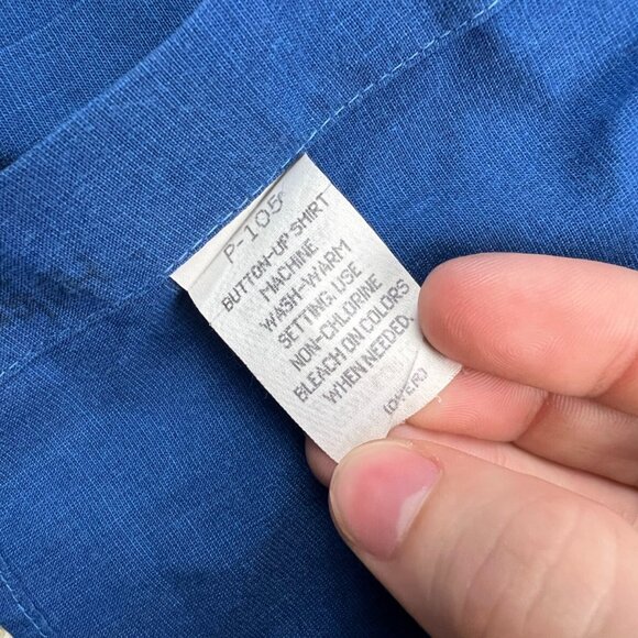 VTG L. Strauss Levi Signature Collection Big And Tall 18.5 35 Button Up Blue - Picture 6 of 7